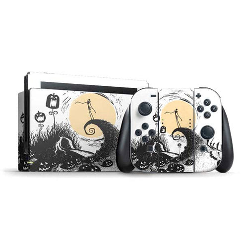 Disney The Nightmare Before Christmas Jack on Spiral Hill Art Nintendo Skins